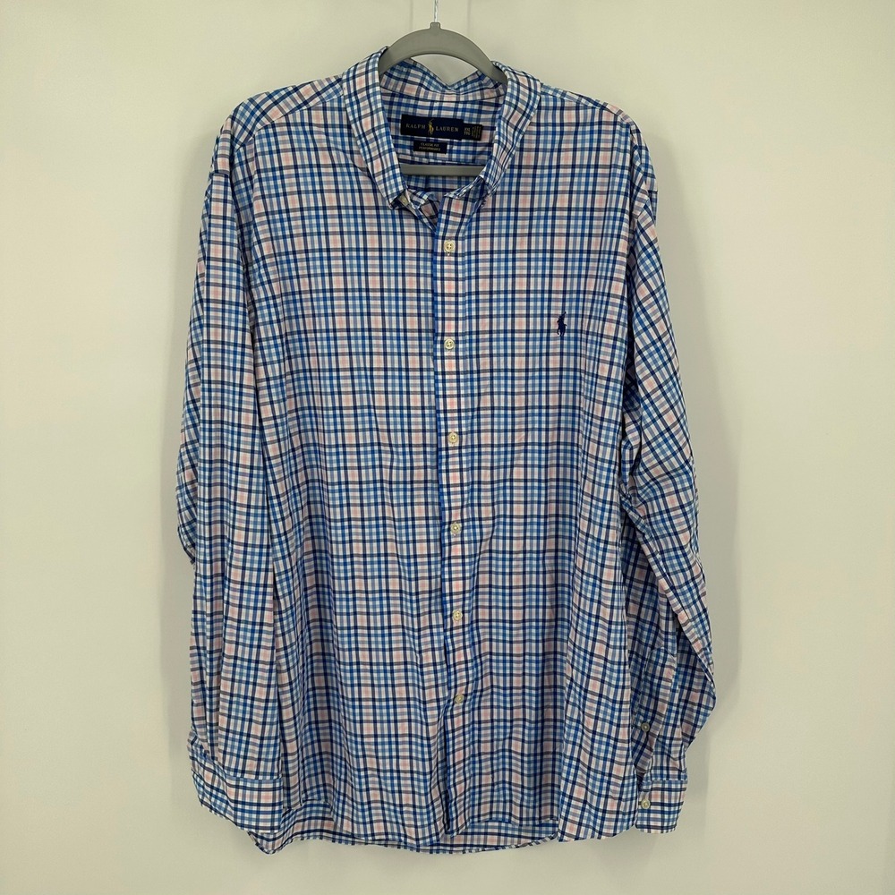 Polo Ralph Lauren Mens Preppy Classic Fit Performance Check Shirt Sz XXL Golf